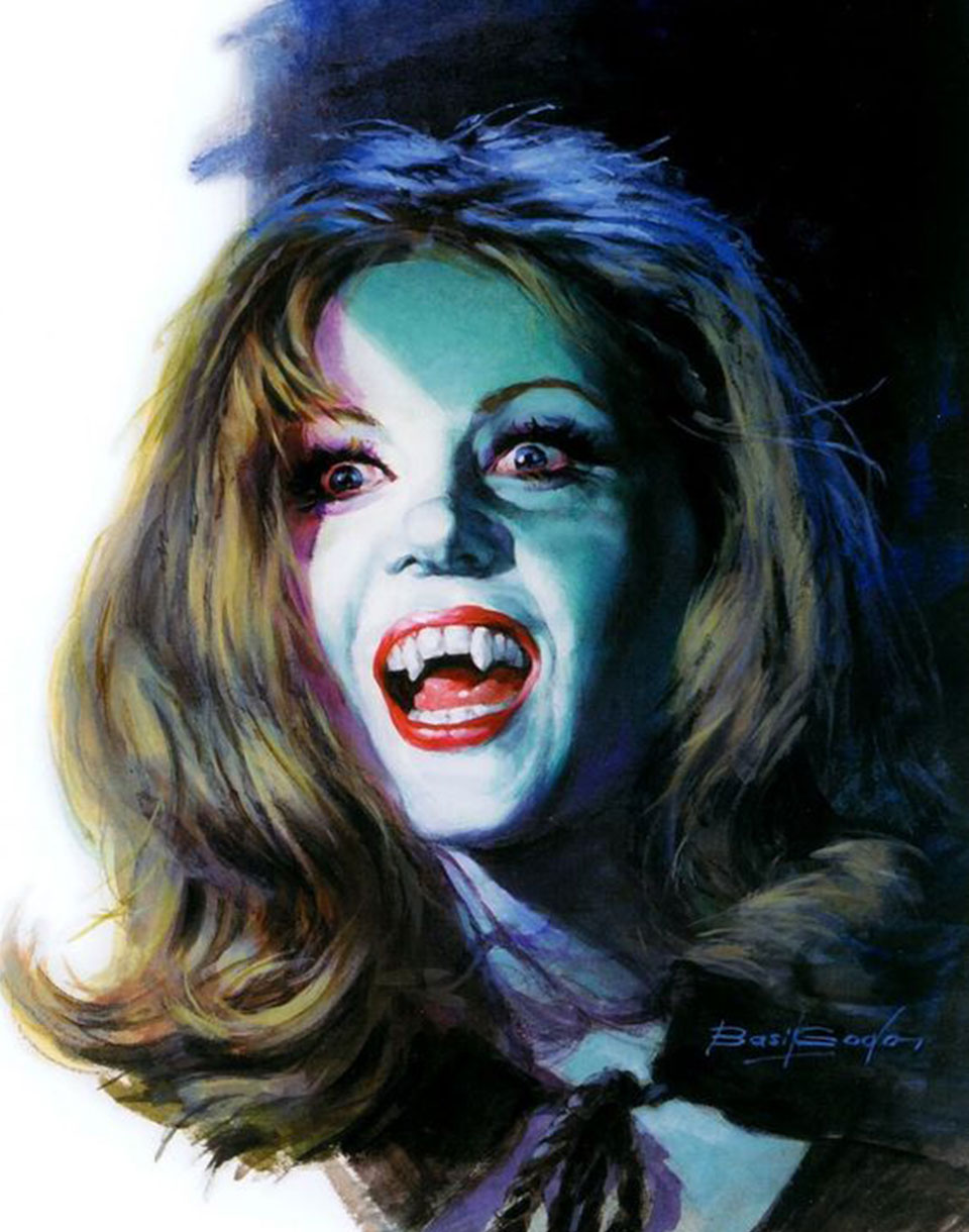 Basil Gogos portrait of Ingrid Pitt as Carmilla in The Vampire Lovers