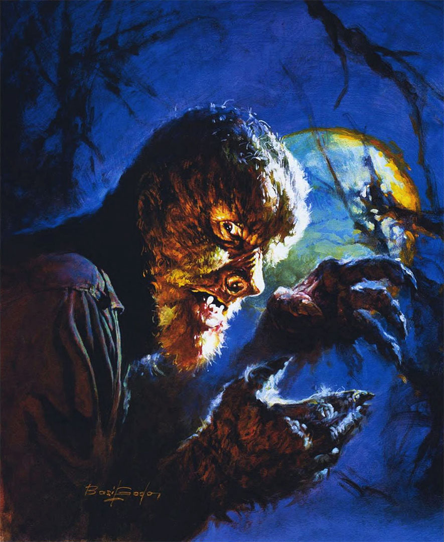 Basil Gogos portrait of Lon Chaney Jr. as the Wolf Man