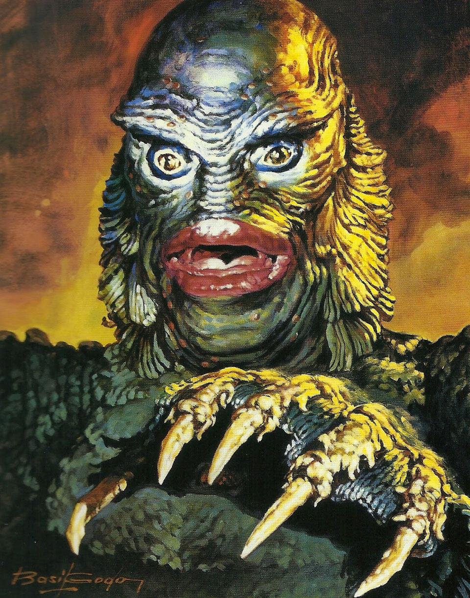 Basil Gogos portrait of Ben Chapman as the Gill-Man from Creature from the Black Lagoon